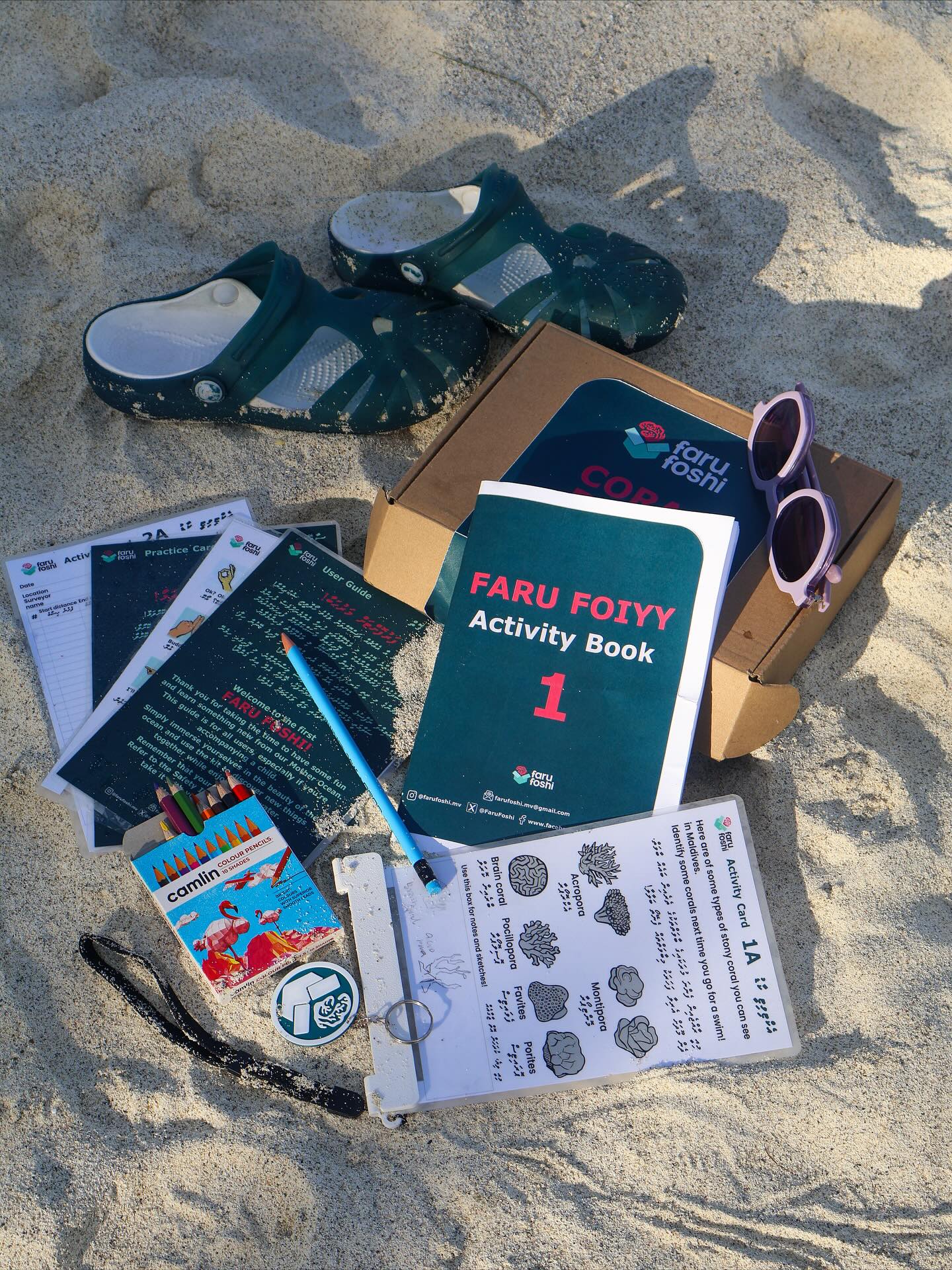 Farufoshi activity kit on the beach